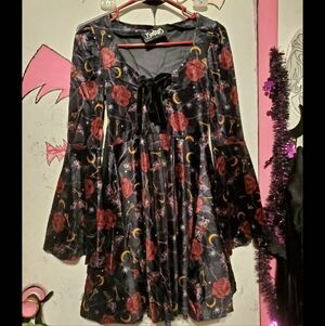 Killstar Fabulina Rose Moth Moon Gothic Dress Hot Topic Dollskill Blackcraft